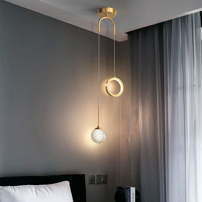 Creative Pendant Light Round Ring Starry Ball Art For Bedside - BeyPan