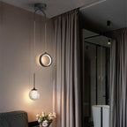 Creative Pendant Light Round Ring Starry Ball Art For Bedside - BeyPan