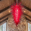 Crimson Murano Blown Glass Chandelier | Large Red Art Light Fixtures - BeyPan