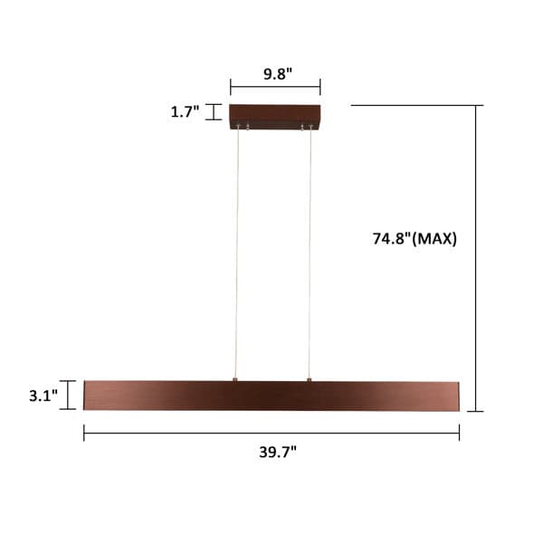  Linear LED Strip Pendant Recessed Into Aluminum 
