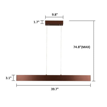 Linear LED Strip Pendant Recessed Into Aluminum 