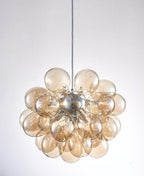 Dark Beige Blown Glass Bubbled Balloon Chandelier Light Brown - BeyPan