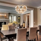 Dark Beige Blown Glass Bubbled Balloon Chandelier Light Brown - BeyPan