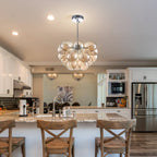 Dark Beige Blown Glass Bubbled Balloon Chandelier Light Brown - BeyPan