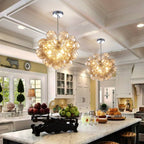 Dark Beige Blown Glass Bubbled Balloon Chandelier Light Brown - BeyPan