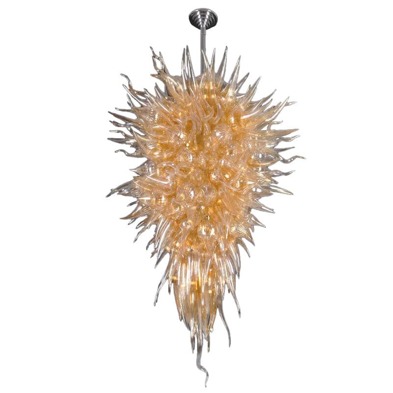 Electroplating Cascade Artisan Chandelier - Modern Hand-Blown Golden Amber Glass - BeyPan Hauptbild