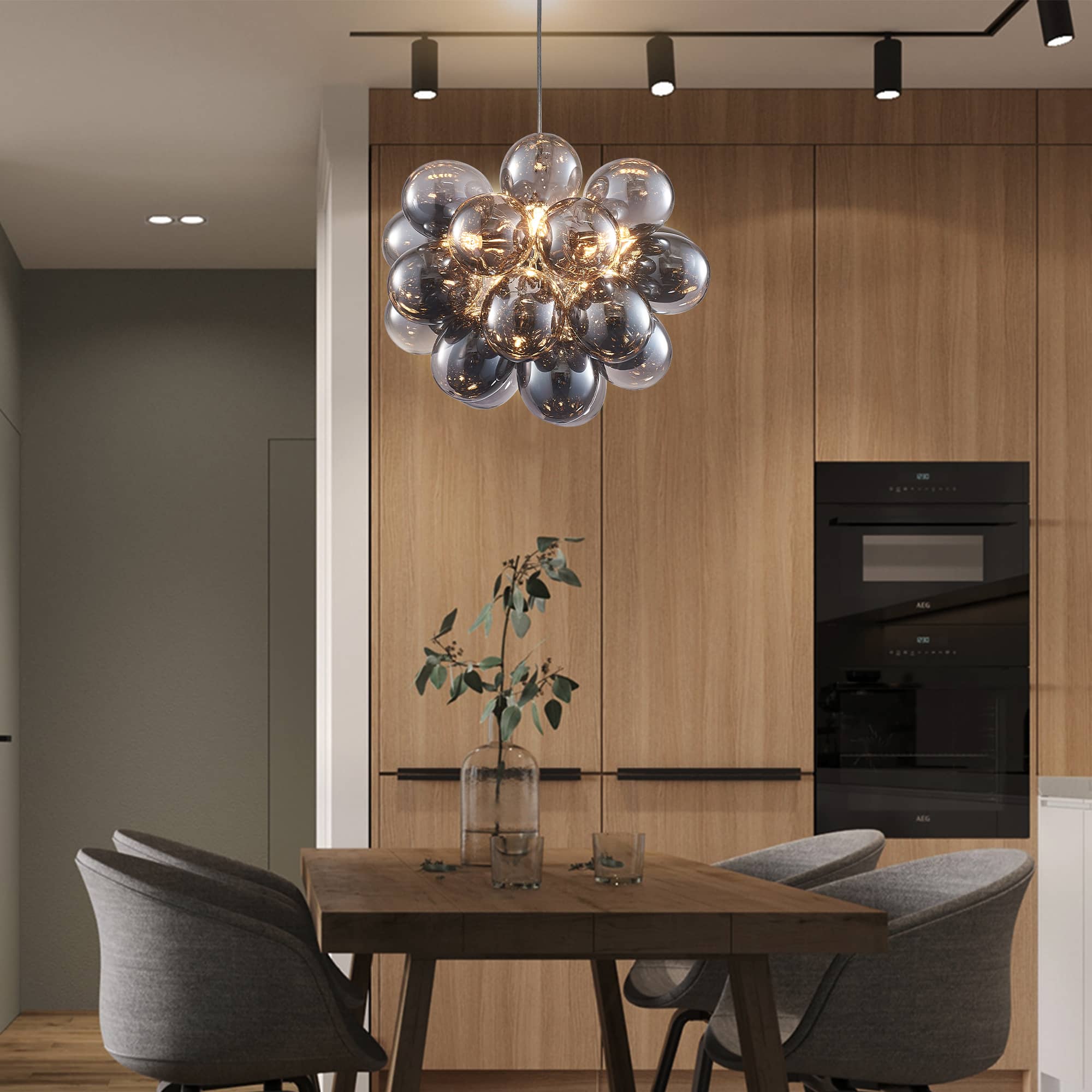 Electroplating Grey/Black Bubbles Ball Chandelier Beypan - BeyPan