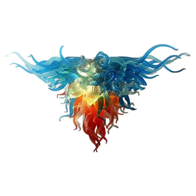 Elemental Fusion Murano Style Glass Chandelier - Vibrant Red Clear and Blue - BeyPan Hauptbild