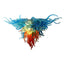 Elemental Fusion Murano Style Glass Chandelier - Vibrant Red Clear and Blue - BeyPan