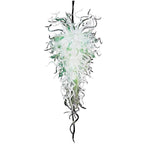 Emerald Mist Artisan Glass Chandelier - Modern Hand-Blown Green and Frosted White - BeyPan