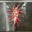 Enchanted Forest Artisan Glass Chandelier - Vibrant Red, Green, and White - BeyPan