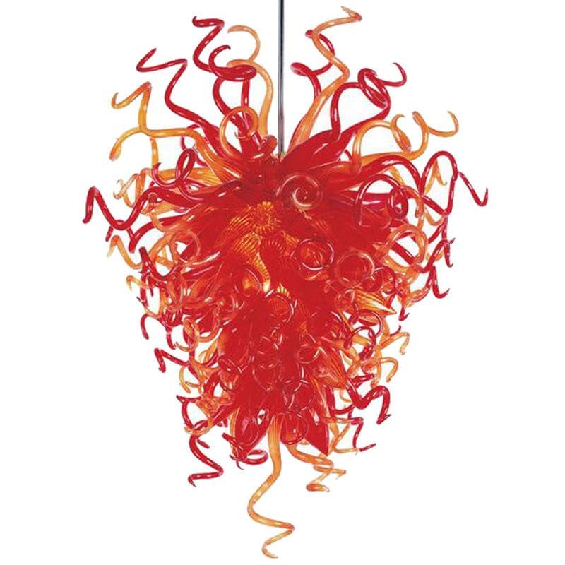 Eternal Flame Artisan Glass Chandelier - Modern Hand-Blown Red and Amber - BeyPan Hauptbild