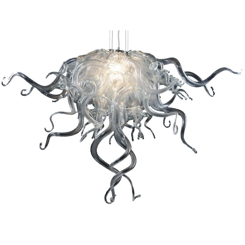 Ethereal Flow Artisan Glass Chandelier - Modern Hand-Blown Clear - BeyPan Hauptbild