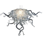 Ethereal Flow Artisan Glass Chandelier - Modern Hand-Blown Clear - BeyPan