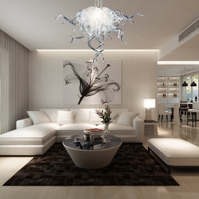 Ethereal Flow Artisan Glass Chandelier - Modern Hand-Blown Clear Zweitbild