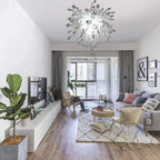 Ethereal Snowfall Artisan Glass Chandelier - Modern Hand-Blown White - BeyPan