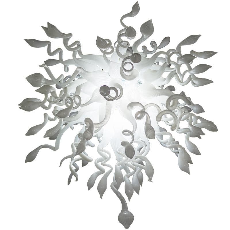 Ethereal Snowfall Artisan Glass Chandelier - Modern Hand-Blown White - BeyPan Hauptbild