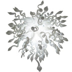 Ethereal Snowfall Artisan Glass Chandelier - Modern Hand-Blown White - BeyPan