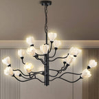 Farmhouse Chandelier Ceramics Magnolia Flower Art Deco - BeyPan