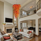 Fiery Cascade Hand Blown Glass Chandelier - Modern Artistic Lighting - BeyPan