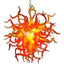 Flaming Sun Flare Artisan Glass Chandelier - Modern Hand-Blown Red and Yellow - BeyPan