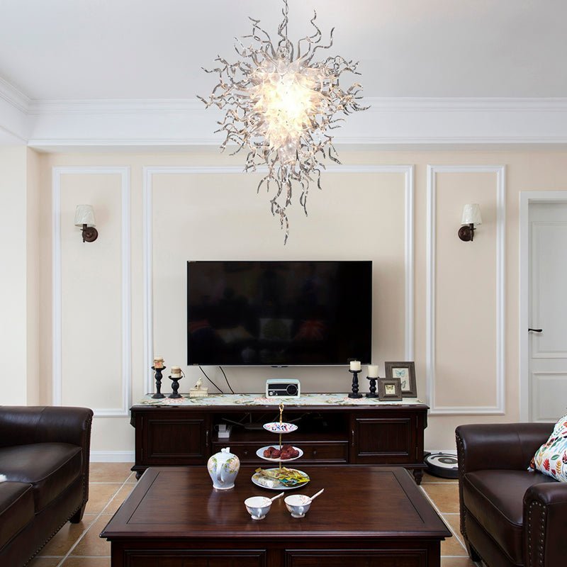 Frost Icicle Artisan Blown Glass Chandelier - Modern Clear Crystal Zweitbild