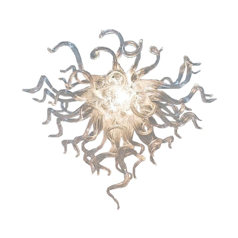 Frost Icicle Artisan Blown Glass Chandelier - Modern Clear Crystal - BeyPan