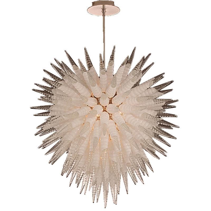 Frosted Ice Crystal Artisan Blown Glass Chandelier - Starburst Gradient Spike - BeyPan Hauptbild