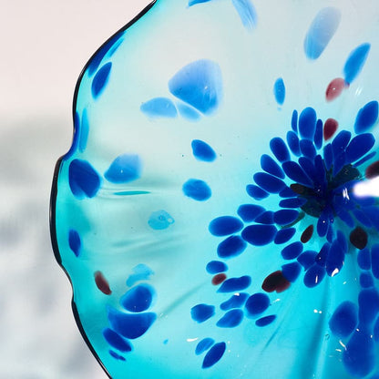 Glass Wall Plates Crystal Blue Murano Glass D10inches