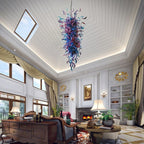 Giant Azure & Royal Amethyst Murano Style Blown Glass Chandelier - BeyPan