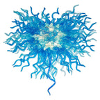 Glacial Azure Blue Artisan Blown Glass Chandelier - BeyPan