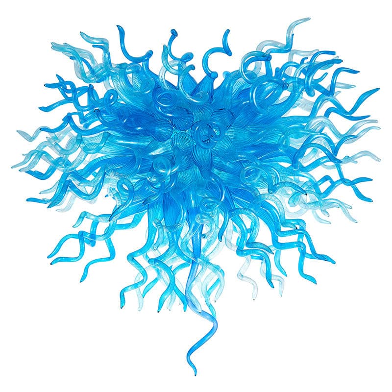 Glacial Azure Blue Artisan Blown Glass Chandelier Zweitbild