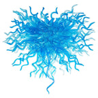 Glacial Azure Blue Artisan Blown Glass Chandelier - BeyPan