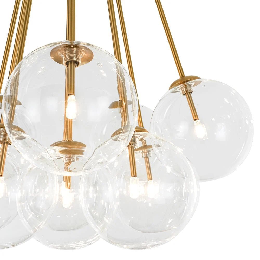 Glam Bouquet Cluster Glass Globe Bubble Chandelier Modern Gold 11-Lights Ceiling Pendant Light Fixture Zweitbild