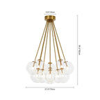 Glam Bouquet Cluster Glass Globe Bubble Chandelier Modern Gold 11-Lights Ceiling Pendant Light Fixture - BeyPan