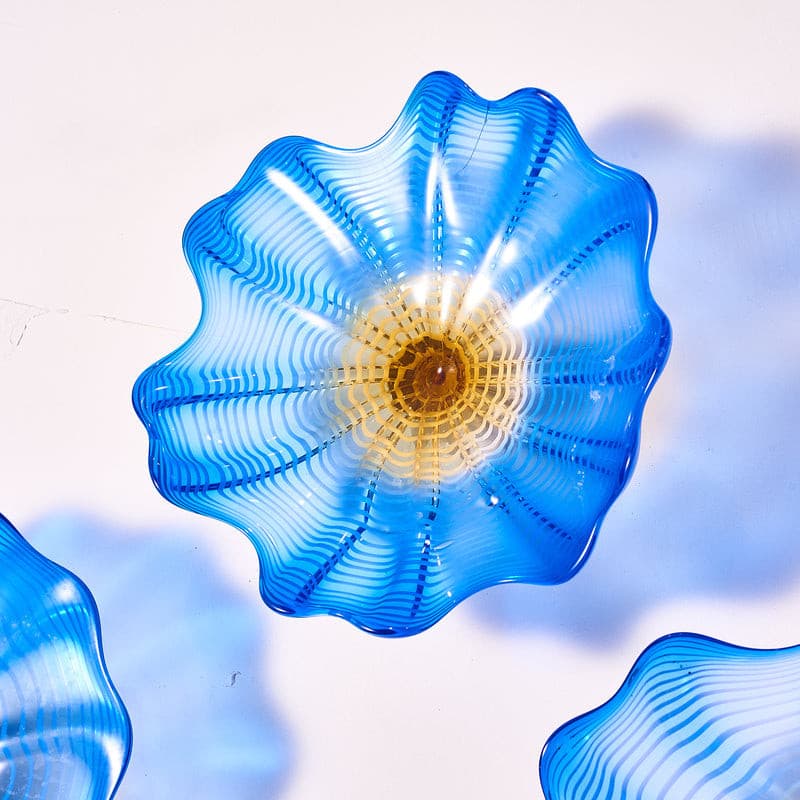 Glass Wall Bowls Murano Glass Blue And Golden D10inches - BeyPan