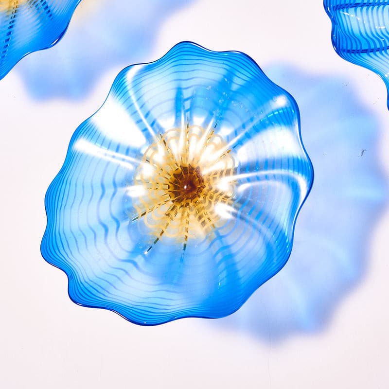 Glass Wall Bowls Murano Glass Blue And Golden D10inches - BeyPan Hauptbild