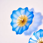 Glass Wall Bowls Murano Glass Blue And Golden D10inches - BeyPan