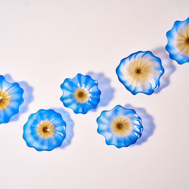 Glass Wall Bowls Murano Glass Blue And Golden D10inches Zweitbild