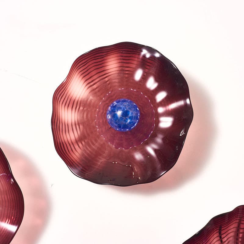 Glass Wall Floral Sconces Brown And Blue Murano Glass D10inches - BeyPan Hauptbild
