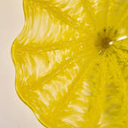 Glass Wall Plate Crystal Yellow Hand Blown Murano Glass D10inches - BeyPan