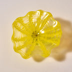 Glass Wall Plate Crystal Yellow Hand Blown Murano Glass D10inches - BeyPan