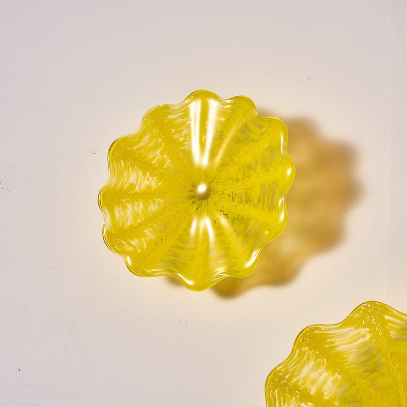 Glass Wall Plate Crystal Yellow Hand Blown Murano Glass D10inches Zweitbild