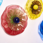 Glass Wall Plates Blossoming Lotus Flower 2 Layers Murano Glass - BeyPan