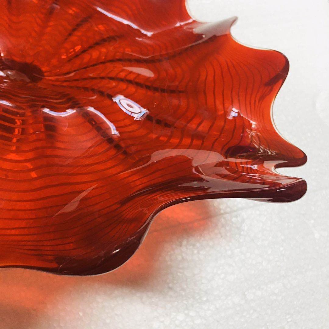 Glass Wall Plates Bowl Red Murano Glass D12inches - BeyPan