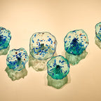 Glass Wall Plates Crystal Blue Murano Glass D10inches - BeyPan