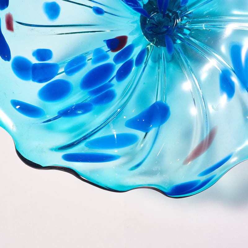 Glass Wall Plates Crystal Blue Murano Glass D10inches - BeyPan