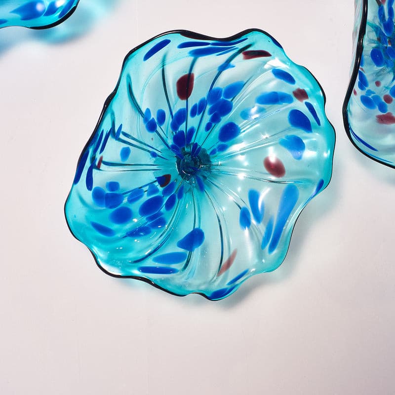 Glass Wall Plates Crystal Blue Murano Glass D10inches - BeyPan