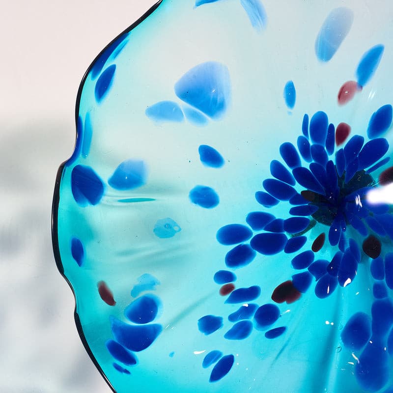 Glass Wall Plates Crystal Blue Murano Glass D10inches - BeyPan