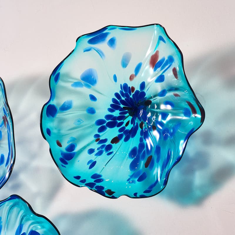 Glass Wall Plates Crystal Blue Murano Glass D10inches - BeyPan
